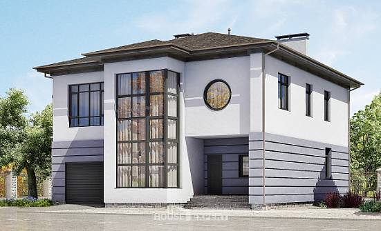 300-006-Л Проект двухэтажного дома, гараж, большой коттедж из кирпича Малгобек | Проекты домов от House Expert