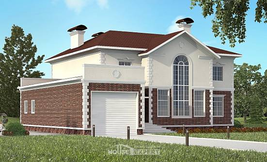 380-001-Л Проект двухэтажного дома, гараж, классический дом из кирпича Назрань | Проекты домов от House Expert