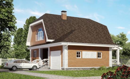 160-006-П Проект двухэтажного дома с мансардой и гаражом, уютный коттедж из керамзитобетонных блоков Назрань | Проекты домов от House Expert