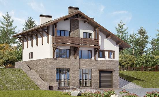 305-002-П Проект трехэтажного дома мансардой, классический коттедж из кирпича Малгобек | Проекты домов от House Expert