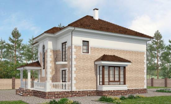 220-008-П Проект двухэтажного дома, современный дом из кирпича Магас | Проекты домов от House Expert