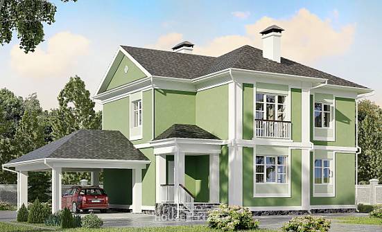 170-001-Л Проект двухэтажного дома, гараж, бюджетный коттедж из твинблока Назрань | Проекты домов от House Expert