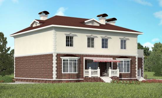380-001-Л Проект двухэтажного дома, гараж, классический дом из кирпича Назрань | Проекты домов от House Expert