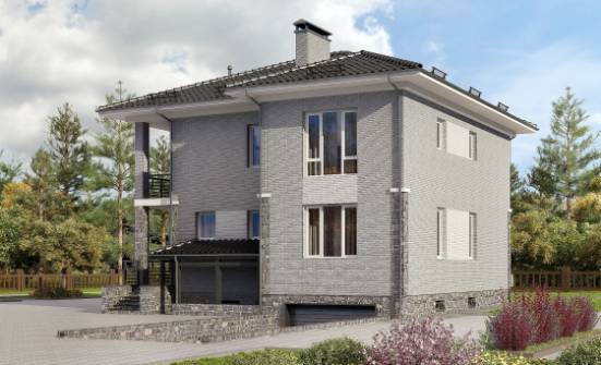 275-004-П Проект трехэтажного дома, гараж, просторный загородный дом из кирпича Магас | Проекты домов от House Expert