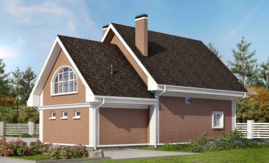 185-003-П Проект двухэтажного дома мансардой, гараж, просторный домик из керамзитобетонных блоков Малгобек | Проекты домов от House Expert