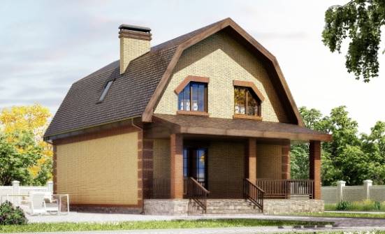 130-005-Л Проект двухэтажного дома с мансардой, красивый загородный дом из твинблока Назрань | Проекты домов от House Expert