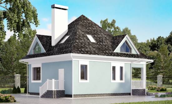 110-001-Л Проект двухэтажного дома мансардой, небольшой загородный дом из теплоблока Назрань | Проекты домов от House Expert