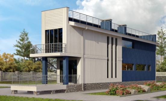 100-003-П Проект двухэтажного дома, небольшой коттедж из поризованных блоков Малгобек | Проекты домов от House Expert