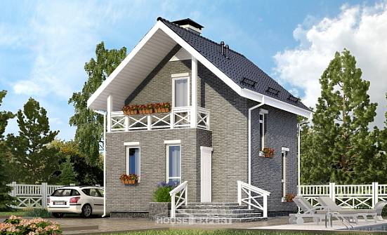 045-001-П Проект двухэтажного дома с мансардным этажом, бюджетный домик из газосиликатных блоков Магас | Проекты домов от House Expert