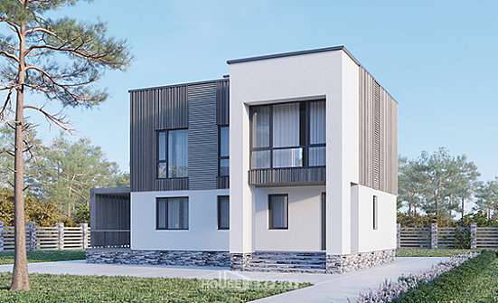 150-017-П Проект двухэтажного дома, скромный загородный дом из бризолита Магас | Проекты домов от House Expert