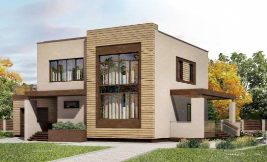220-003-Л Проект двухэтажного дома, гараж, простой домик из твинблока Назрань | Проекты домов от House Expert