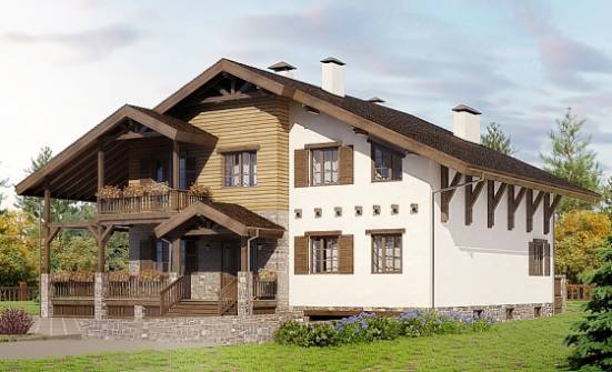 400-004-П Проект трехэтажного дома с мансардой, гараж, современный дом из кирпича Магас | Проекты домов от House Expert