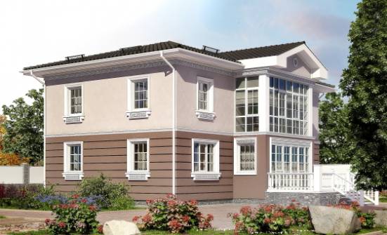 210-005-П Проект двухэтажного дома, уютный загородный дом из бризолита Малгобек | Проекты домов от House Expert