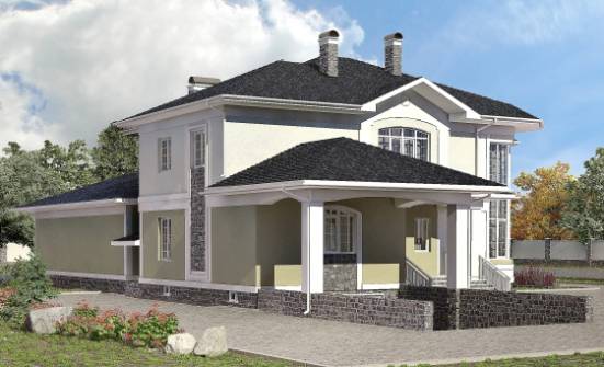 620-001-Л Проект трехэтажного дома, гараж, огромный домик из поризованных блоков Магас | Проекты домов от House Expert