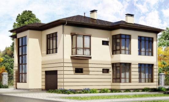 300-006-П Проект двухэтажного дома и гаражом, красивый загородный дом из кирпича Назрань | Проекты домов от House Expert