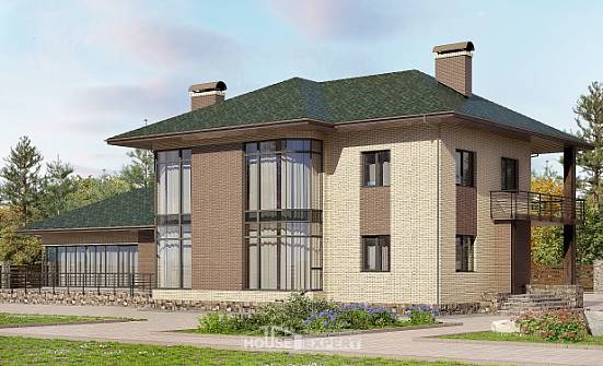 305-003-П Проект двухэтажного дома, большой загородный дом из бризолита Малгобек | Проекты домов от House Expert