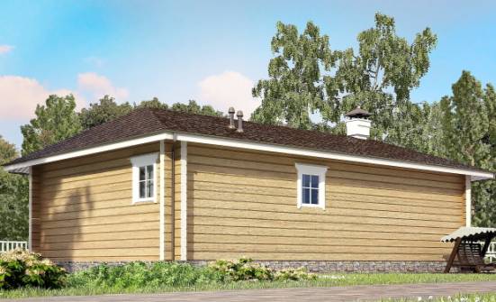 095-001-Л Проект одноэтажного дома, уютный домик из бревен Назрань | Проекты домов от House Expert