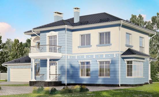 285-003-Л Проект двухэтажного дома, гараж, просторный коттедж из кирпича Малгобек | Проекты домов от House Expert