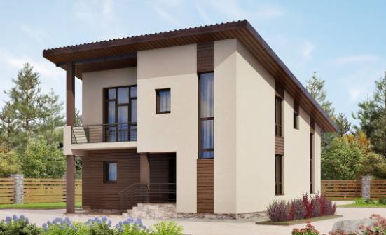140-005-Л Проект двухэтажного дома с мансардой, бюджетный дом из поризованных блоков Малгобек | Проекты домов от House Expert