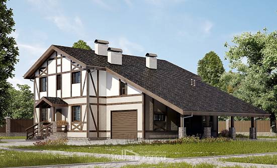 250-002-П Проект двухэтажного дома мансардный этаж и гаражом, современный загородный дом из кирпича Назрань | Проекты домов от House Expert