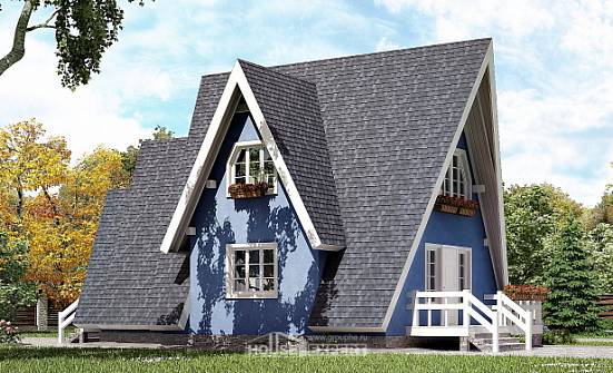 100-002-П Проект двухэтажного дома с мансардой, красивый дом из бревен Назрань | Проекты домов от House Expert