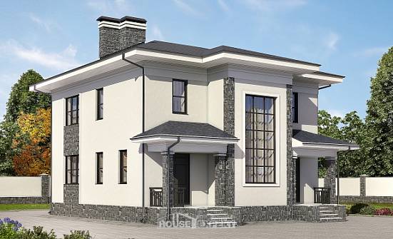 155-011-П Проект двухэтажного дома, недорогой коттедж из арболита Малгобек | Проекты домов от House Expert