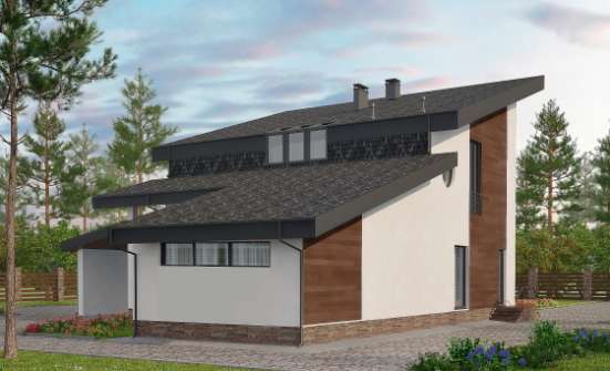 230-001-П Проект двухэтажного дома с мансардой, классический коттедж из кирпича Назрань | Проекты домов от House Expert