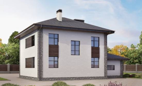 185-004-Л Проект двухэтажного дома и гаражом, уютный домик из бризолита Малгобек | Проекты домов от House Expert