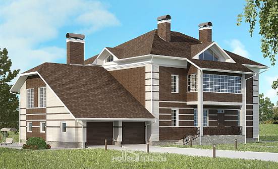 505-002-Л Проект трехэтажного дома и гаражом, уютный домик из кирпича Магас | Проекты домов от House Expert