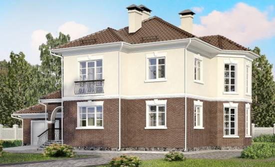 190-002-Л Проект двухэтажного дома, гараж, классический домик из теплоблока Малгобек | Проекты домов от House Expert