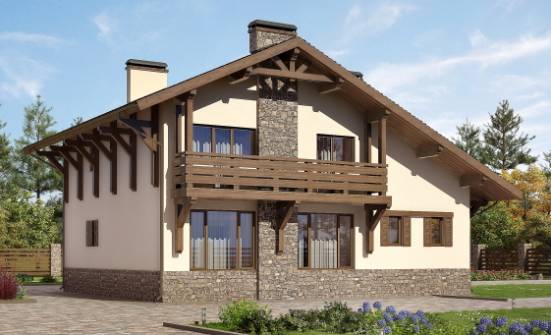 190-007-Л Проект двухэтажного дома с мансардой, гараж, красивый домик из кирпича Назрань | Проекты домов от House Expert