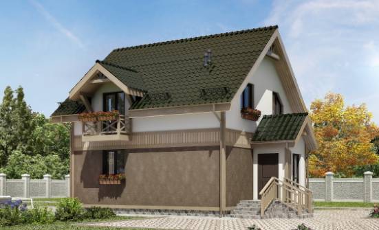 105-001-Л Проект двухэтажного дома мансардой, современный коттедж из газобетона Малгобек | Проекты домов от House Expert