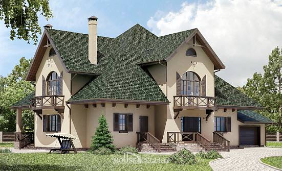 350-001-П Проект двухэтажного дома мансардный этаж, гараж, красивый дом из бризолита Назрань | Проекты домов от House Expert