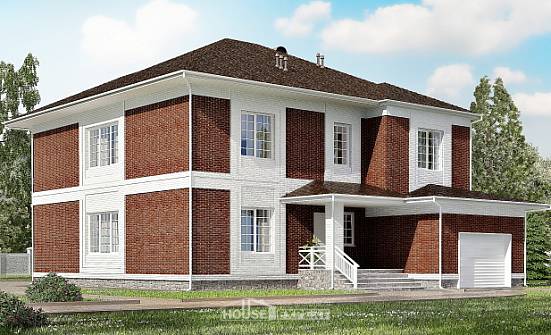 315-001-П Проект двухэтажного дома, гараж, просторный коттедж из кирпича Магас | Проекты домов от House Expert