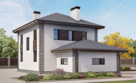 185-004-Л Проект двухэтажного дома и гаражом, уютный домик из бризолита Малгобек | Проекты домов от House Expert