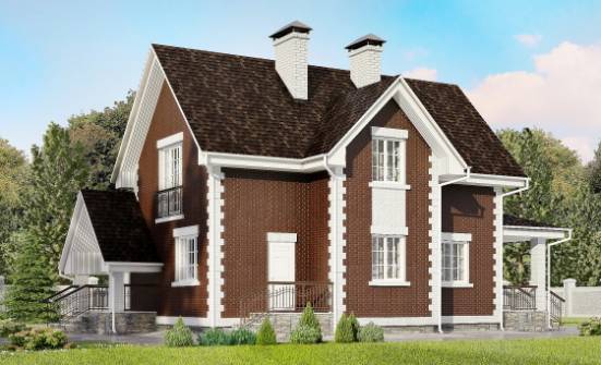 190-003-Л Проект двухэтажного дома с мансардой, гараж, красивый домик из бризолита Назрань | Проекты домов от House Expert