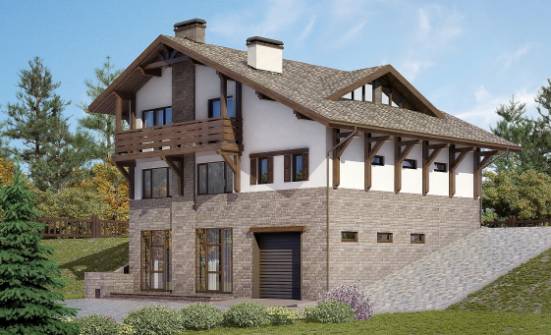 305-002-П Проект трехэтажного дома мансардой, классический коттедж из кирпича Малгобек | Проекты домов от House Expert