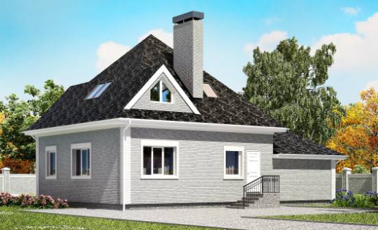 135-001-Л Проект двухэтажного дома мансардный этаж и гаражом, недорогой загородный дом из кирпича Малгобек | Проекты домов от House Expert