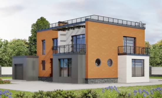 260-002-Л Проект двухэтажного дома, гараж, огромный коттедж из газобетона Магас | Проекты домов от House Expert