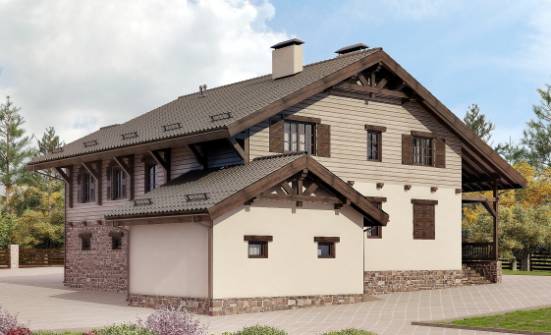 255-002-П Проект двухэтажного дома с мансардой и гаражом, огромный дом из керамзитобетонных блоков Малгобек | Проекты домов от House Expert
