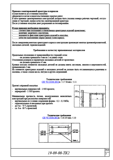 Организация и технология производства работ, техкарта 