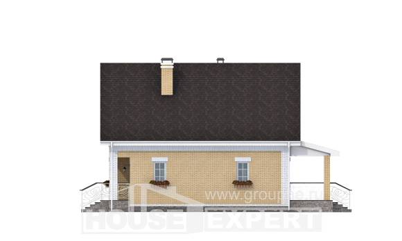 130-004-П Проект двухэтажного дома с мансардой, уютный домик из твинблока Магас, House Expert