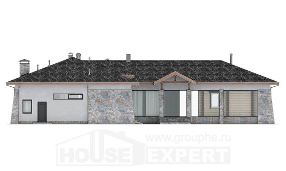 280-004-Л Проект одноэтажного дома, гараж, классический домик из твинблока Магас, House Expert