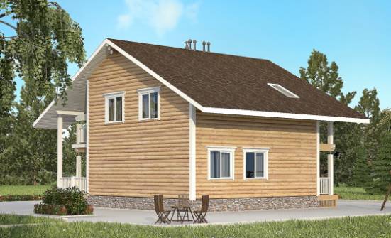 130-001-П Проект двухэтажного дома мансардой, бюджетный домик из дерева Магас | Проекты домов от House Expert