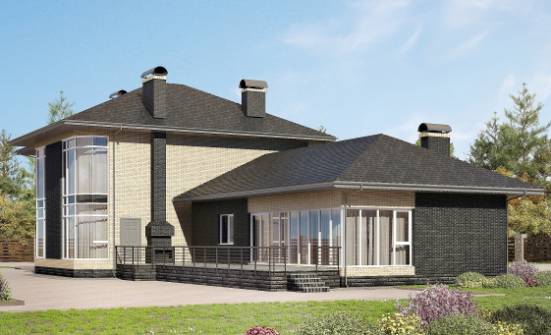 305-003-Л Проект двухэтажного дома, огромный домик из бризолита Малгобек | Проекты домов от House Expert