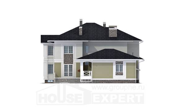 620-001-Л Проект трехэтажного дома и гаражом, современный домик из твинблока Назрань, House Expert