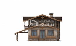 170-004-П Проект двухэтажного дома мансардой и гаражом, доступный домик из пеноблока из бревен Назрань, House Expert