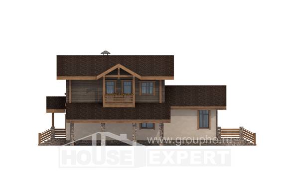 170-004-П Проект двухэтажного дома мансардный этаж, гараж, компактный коттедж из газосиликатных блоков из дерева Назрань, House Expert