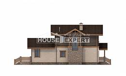 170-004-П Проект двухэтажного дома мансардой, гараж, простой домик из бризолита из бревен Малгобек, House Expert