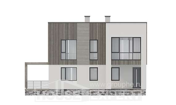 150-017-П Проект двухэтажного дома, скромный домик из газосиликатных блоков Назрань, House Expert